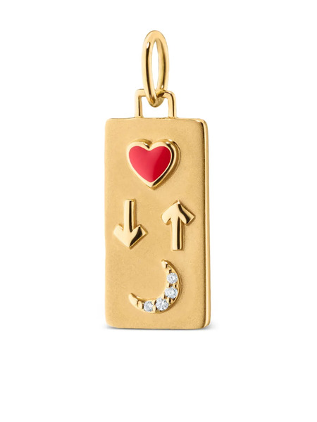  Monica Rich Kosann Charm Love You To The Moon And Back En Oro Amarillo De 18 Ct Con Diamantes - Dorado 