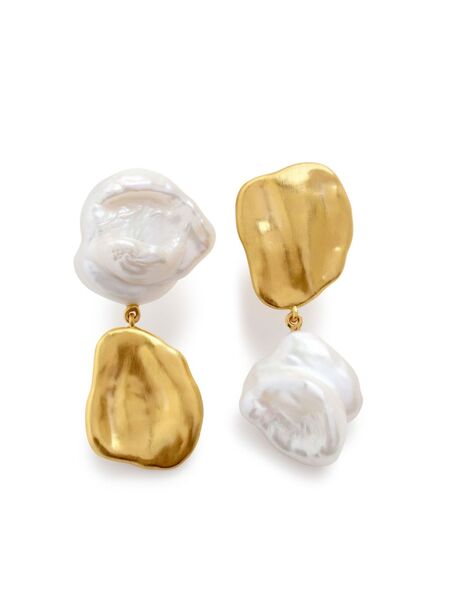  Monica Vinader Pendientes Con Perla Keshi De Monica Vinader X Amy Powney - Dorado 