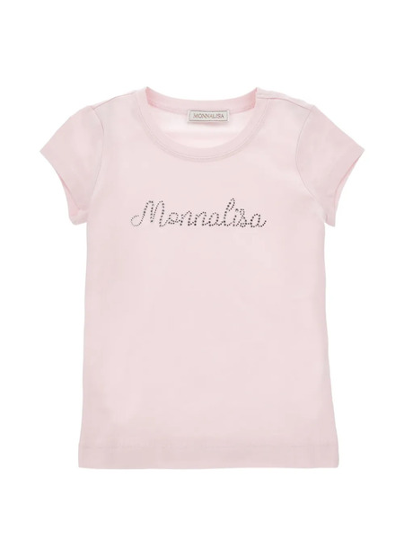  Monnalisa Camiseta Con Apliques De Strass - Rosa 