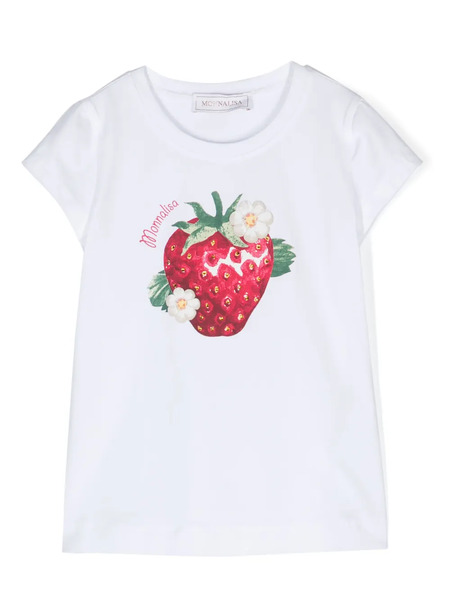  Monnalisa Camiseta Con Motivo De Frutas - Blanco 