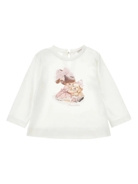  Monnalisa Camiseta De Algodón - Blanco 