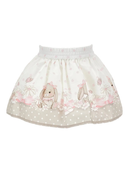  Monnalisa Falda Con Estampado Floral - Neutro 
