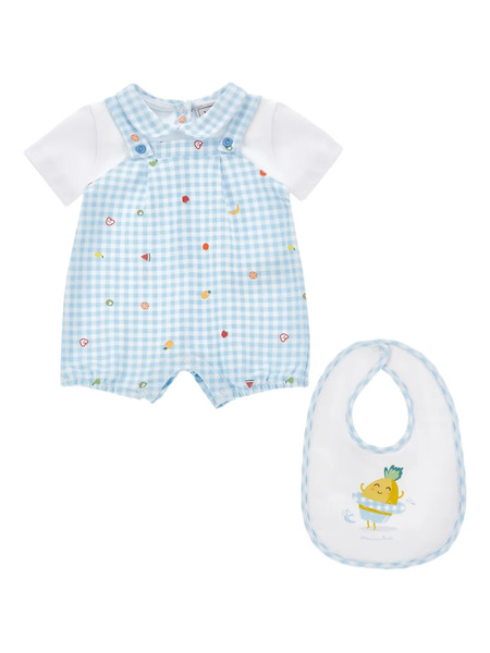  Monnalisa Pelele A Cuadros Gingham - Azul 