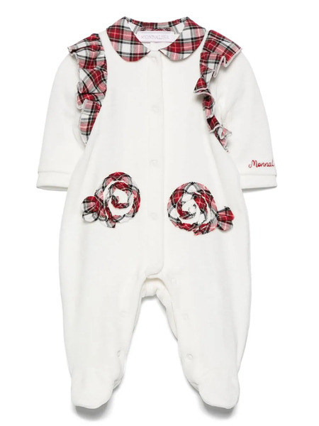 Monnalisa Pijama Con Aplique Floral - Blanco 