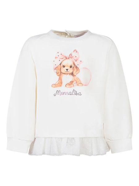  Monnalisa Sudadera Con Apliques - Blanco 