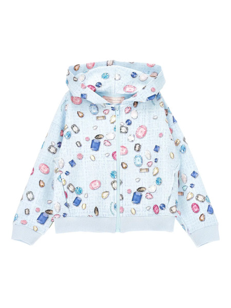  Monnalisa Sudadera Con Capucha Y Gemas - Azul 