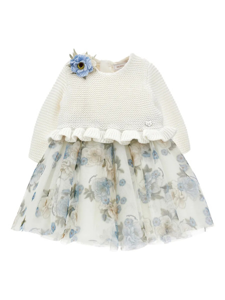  Monnalisa Vestido A Capas - Blanco 