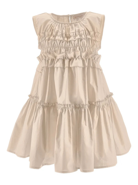  Monnalisa Vestido Con Detalle De Volantes - Neutro 