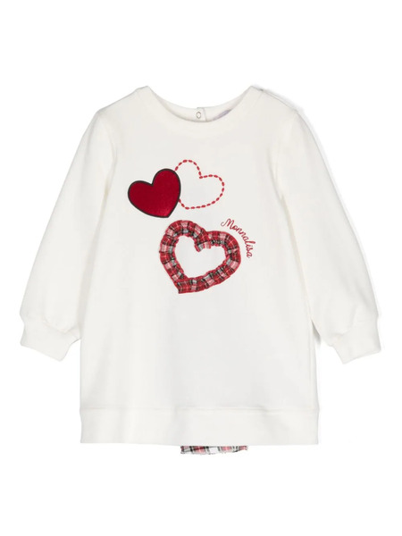  Monnalisa Vestido Con Logo Bordado - Neutro 