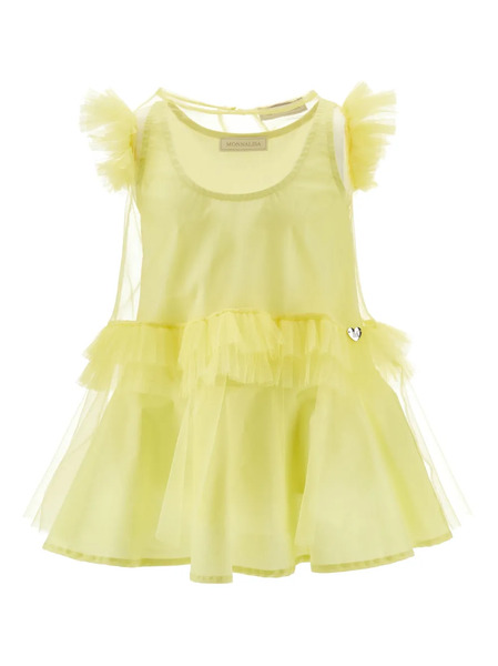  Monnalisa Vestido Con Volantes - Amarillo 