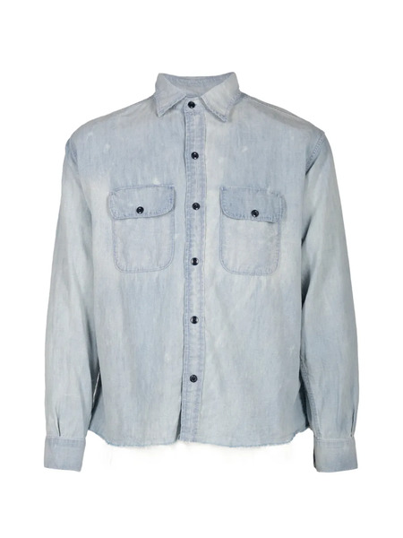  Monostereo Raw-hem Shirt - Azul 