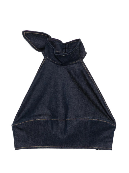  Monse Bustier Con Cuello Halter Y Lazo - Azul 