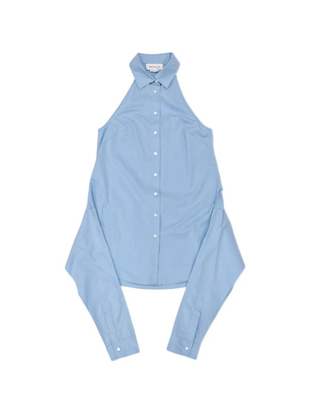  Monse Camisa Sin Mangas Con Cuello Halter - Azul 