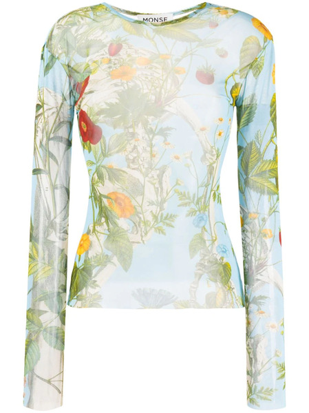  Monse Camiseta Con Estampado Botánico - Azul 