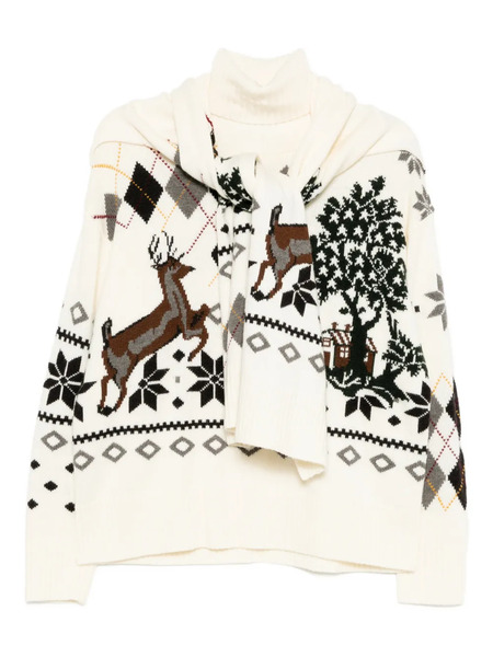  Monse Jersey De Punto De Fair Isle - Neutro 