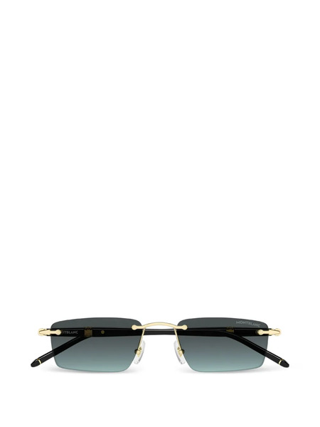  Montblanc Gafas De Sol Con Diseño Rectangular - Dorado 