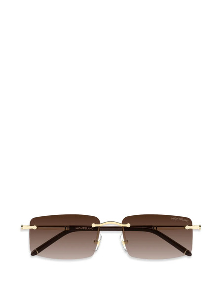  Montblanc Gafas De Sol Con Montura Rectangular - Dorado 