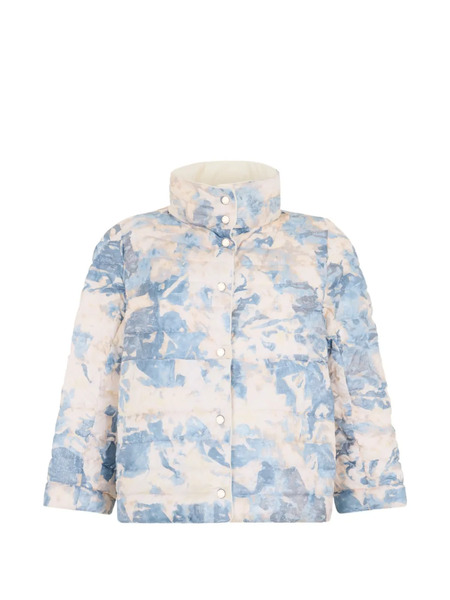  Moorer Plumífero Con Estampado Floral - Azul 