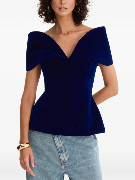  Moos Studio Blusa Royal Con Cuello En V - Azul 