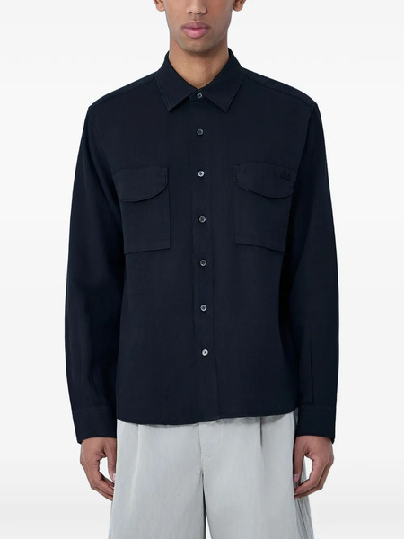  Moos Studio Camisa Con Bolsillo En El Pecho - Negro 