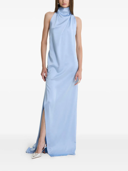  Moos Studio Vestido Largo Blue Allure Con Cuello Alto - Azul 