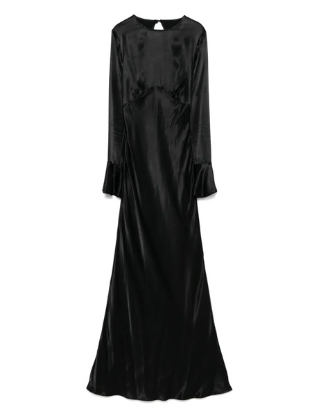  Moos Studio Vestido Largo De Satén - Negro 