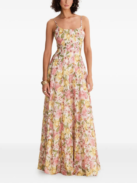  Moos Studio Vestido Largo Flora Reverie - Neutro 