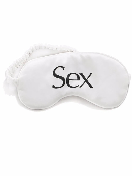  More Joy Antifaz Con Eslogan Estampado - Blanco 