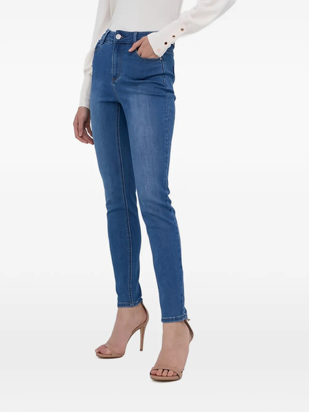  Morgan Vaqueros Skinny Con Parche Del Logo - Azul 