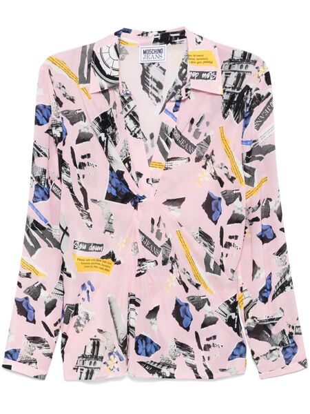  Moschino Jeans Blusa Con Estampado Patchwork - Rosa 