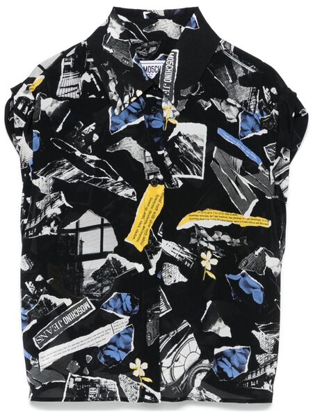  Moschino Jeans Camisa Con Motivo Patchwork - Negro 