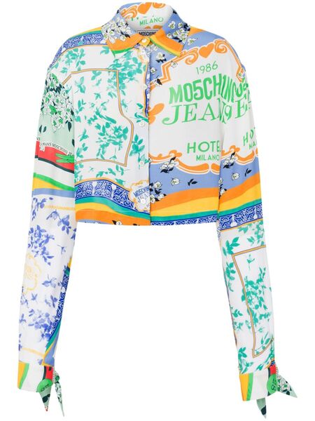  Moschino Jeans Camisa Estampada - Blanco 