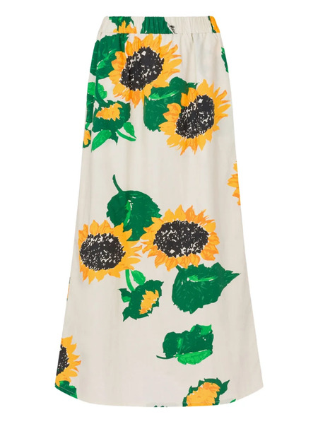 Moschino Jeans Falda Larga Con Estampado Floral - Blanco 