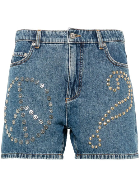  Moschino Jeans Pantalones Vaqueros Cortos Con Apliques - Azul 