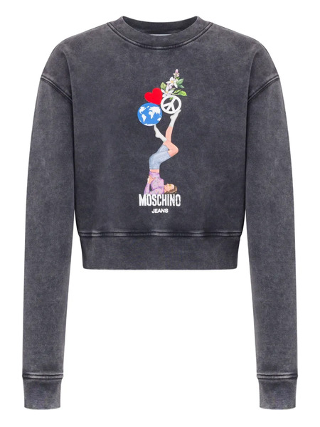  Moschino Jeans Sudadera Con Estampado Gráfico - Azul 