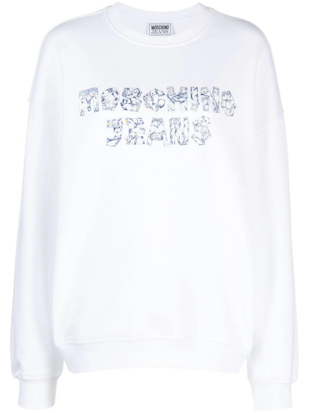  Moschino Jeans Sudadera Con Logo Estampado - Blanco 