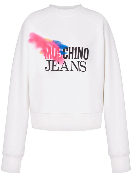  Moschino Jeans Sudadera Con Logo Estampado - Blanco 