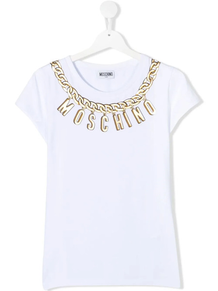  Moschino Kids Camiseta Con Cadena Del Logo - Blanco 