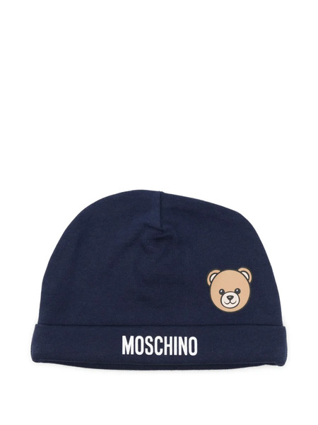  Moschino Kids Gorro Con Logo - Azul 