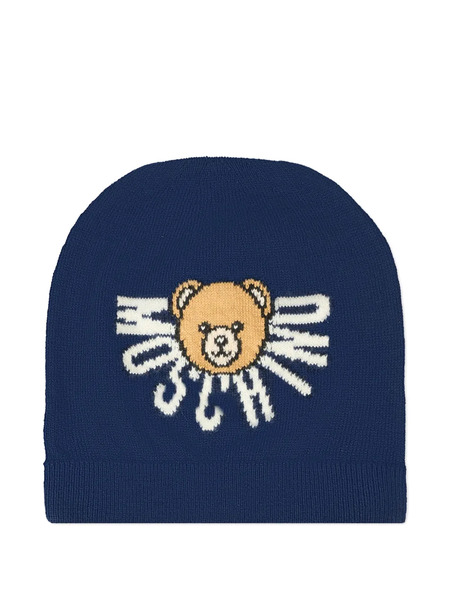  Moschino Kids Gorro Con Logo Teddy - Azul 