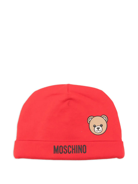  Moschino Kids Gorro Con Logo Teddy - Rojo 