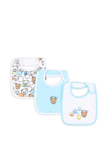 Moschino Kids Set De Babero Con Estampado Teddy Bear - Blanco 