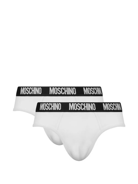  Moschino Set De Dos Calzoncillos Con Logo En La Cinturilla - Blanco 