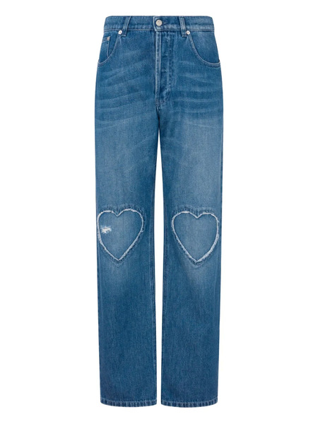  Moschino Vaqueros Con Detalle De Corazón - Azul 