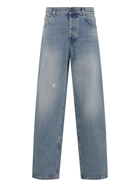  Moschino Vaqueros Con Detalles Envejecidos - Azul 