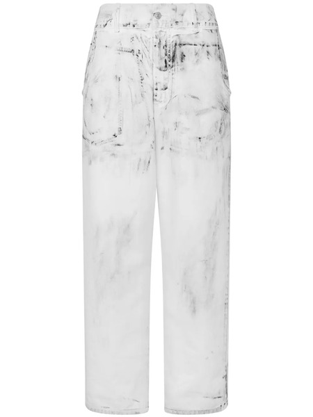  Moschino Vaqueros Con Efecto Envejecido - Blanco 