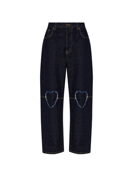  Moschino Vaqueros Deshilachados Con Aberturas - Azul 