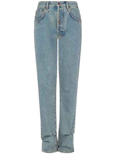  Moschino Vaqueros Rectos De Talle Alto - Azul 