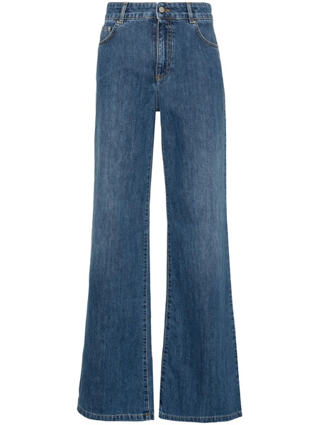  Moschino Vaqueros Rectos De Talle Medio - Azul 