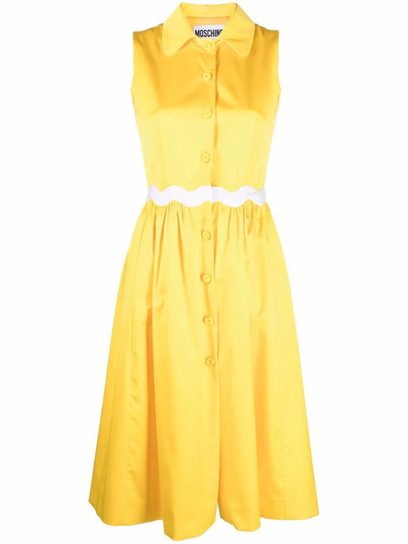 Moschino Vestido Corto Con Botones - Amarillo 